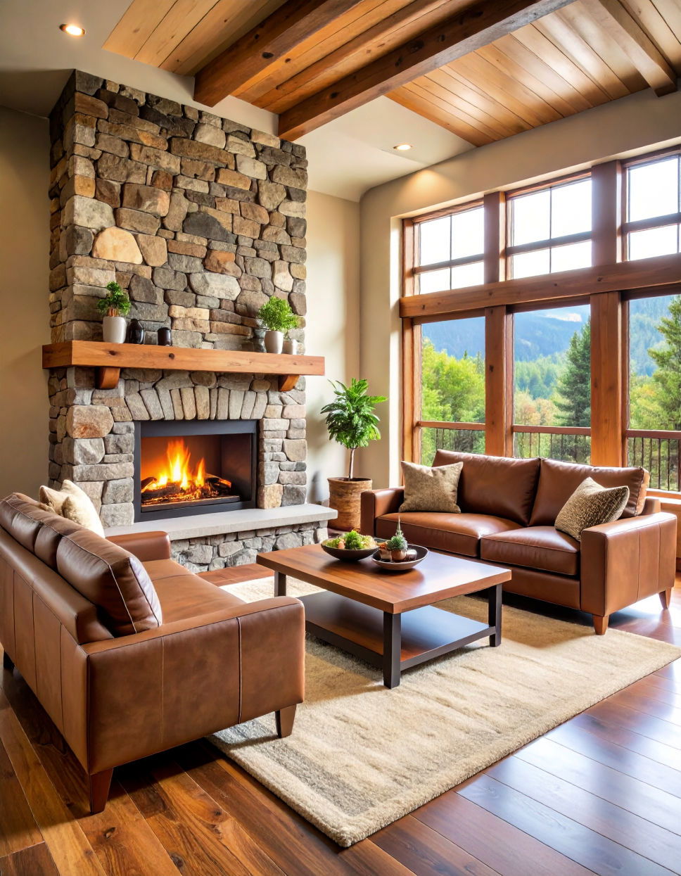 Rustic Charm with Stone Surround
