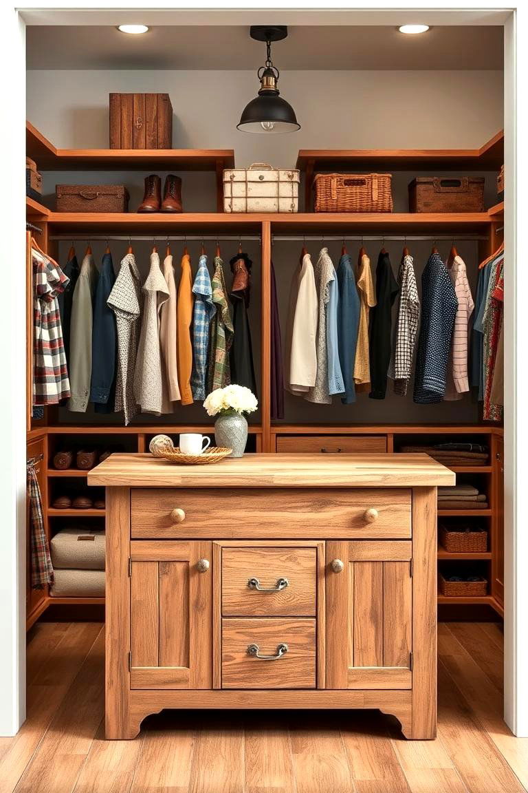 Rustic Farmhouse Closet Island - 25 Closet Island Ideas
