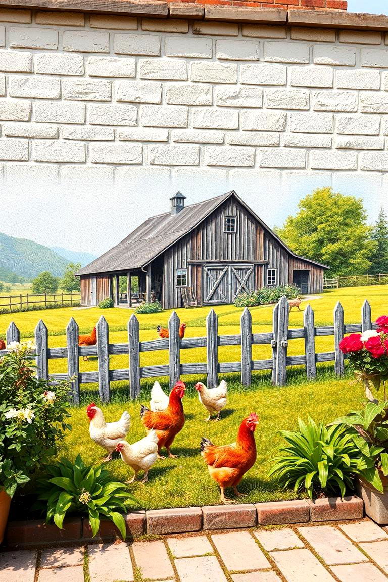 Rustic Farmhouse Scene A Homely Cozy Feel - 25 Garden Mural Ideas