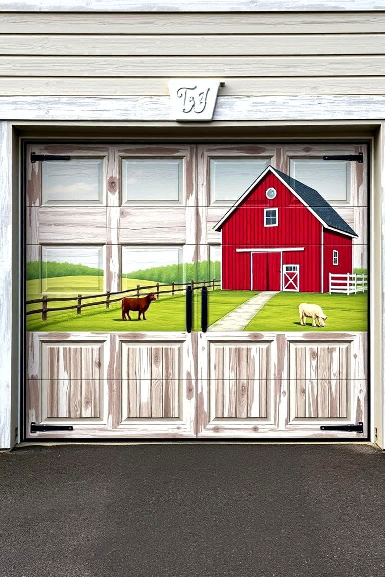 Rustic Farmhouse Style - 25 Garage Door Murals