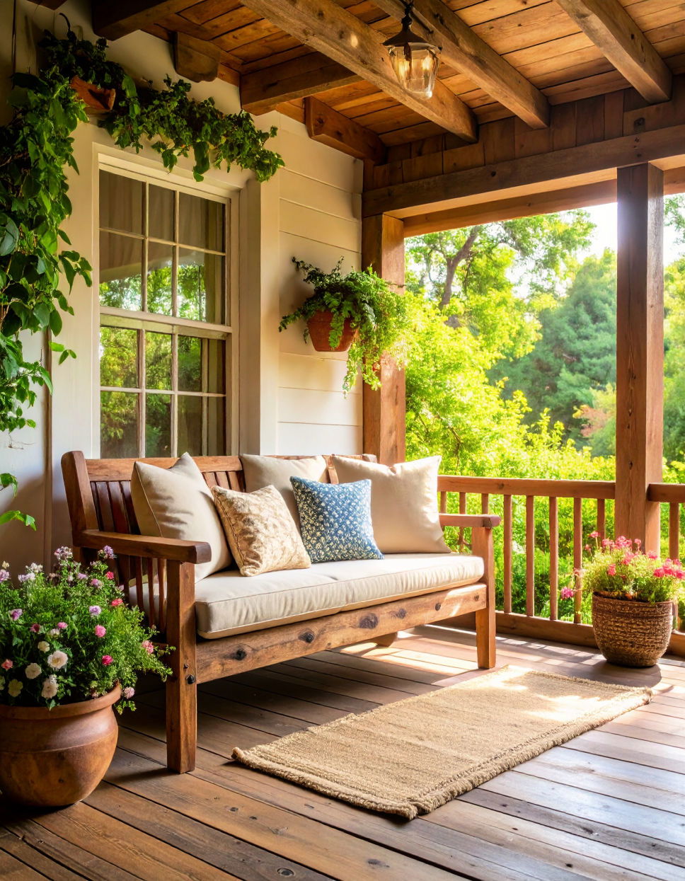 Rustic Log Bench
