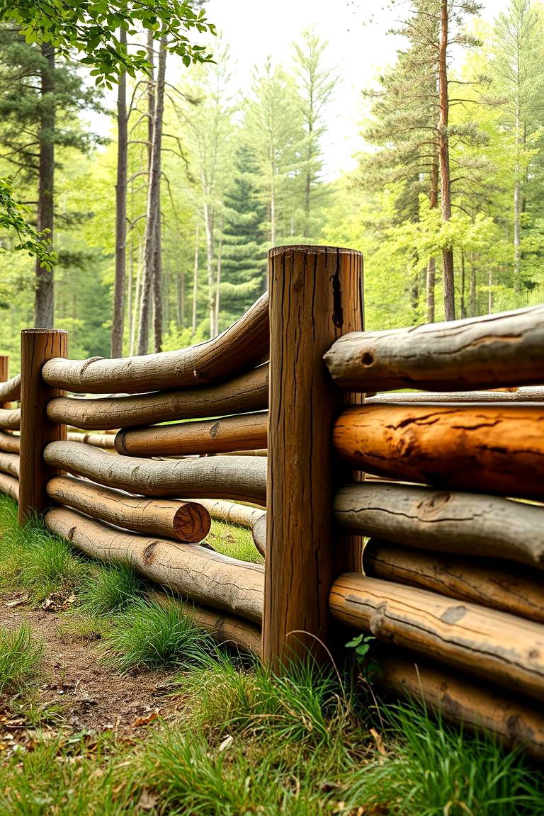 Rustic Log Fencing - 25 Farm Fence Ideas