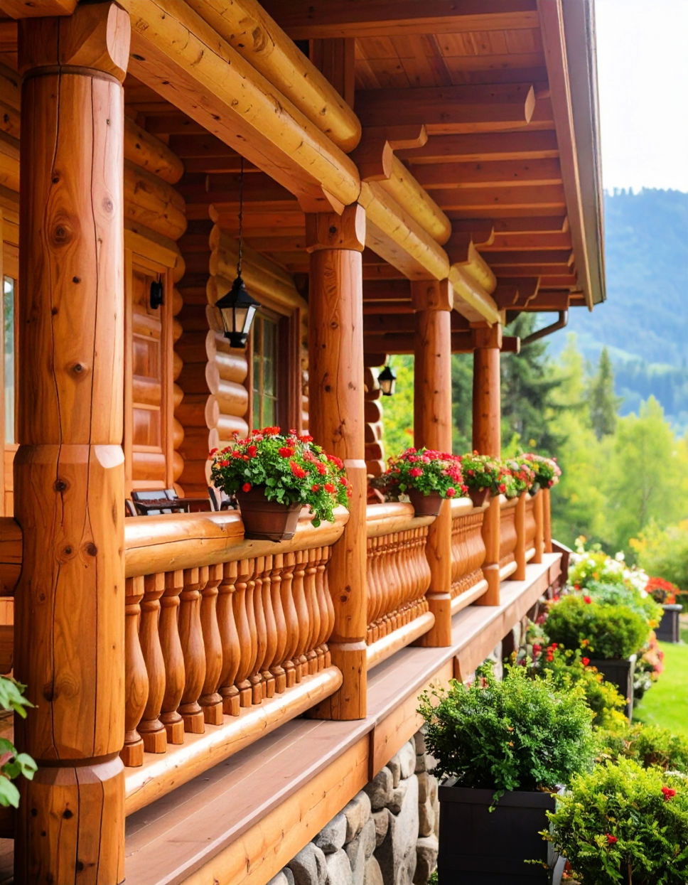 Rustic Log Railing