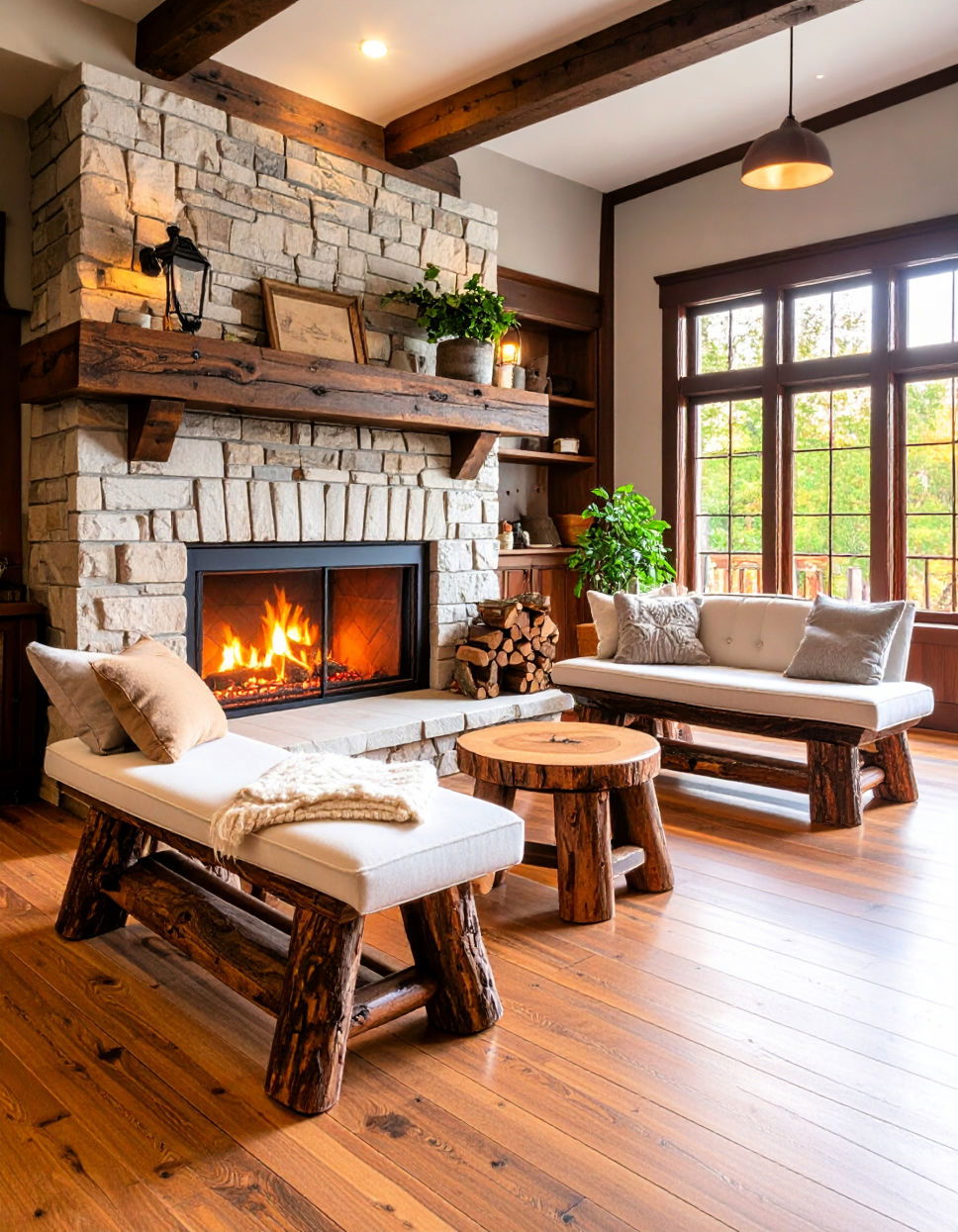 Rustic Log Seating Idea
