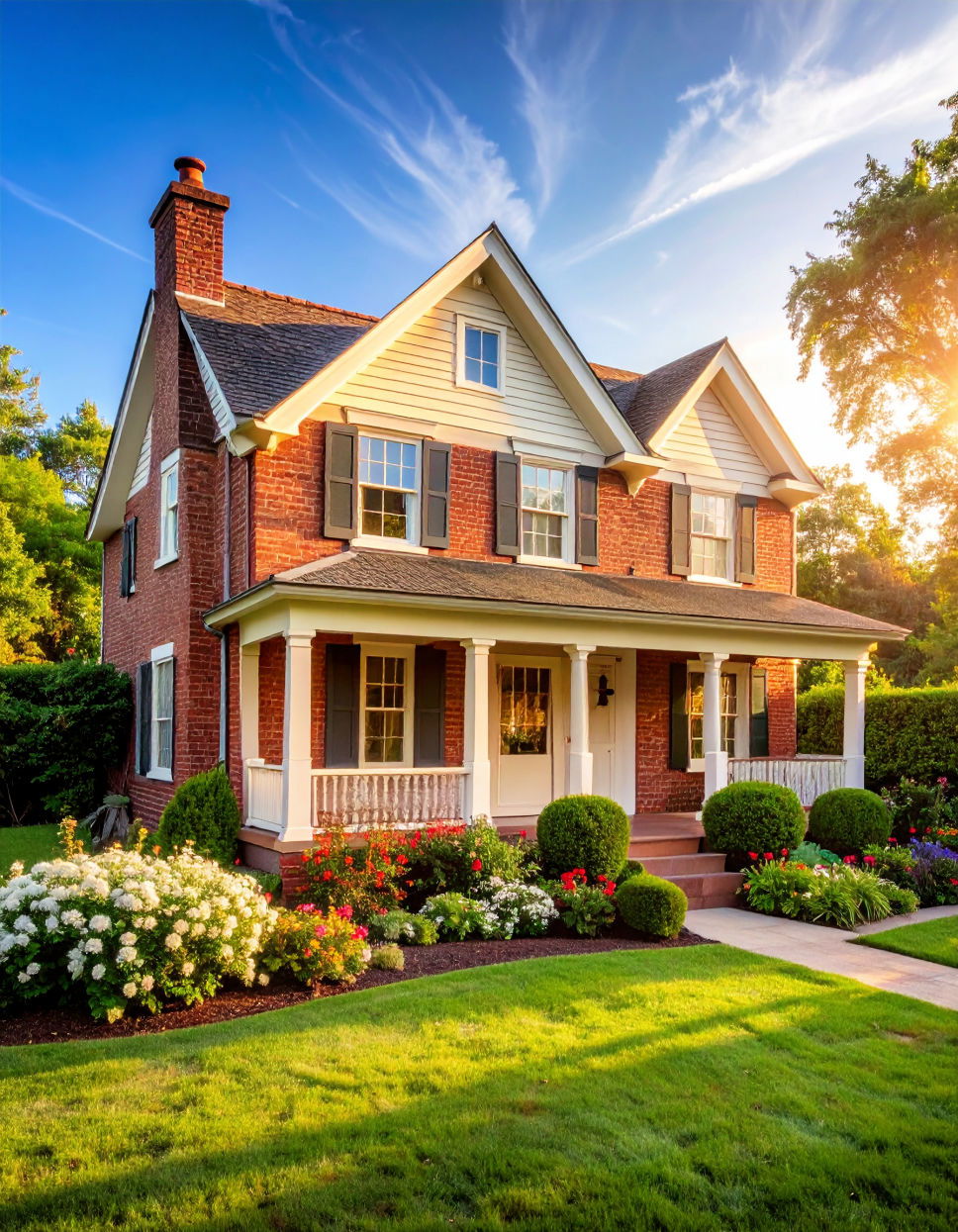 Rustic Red Brick with Creamy White