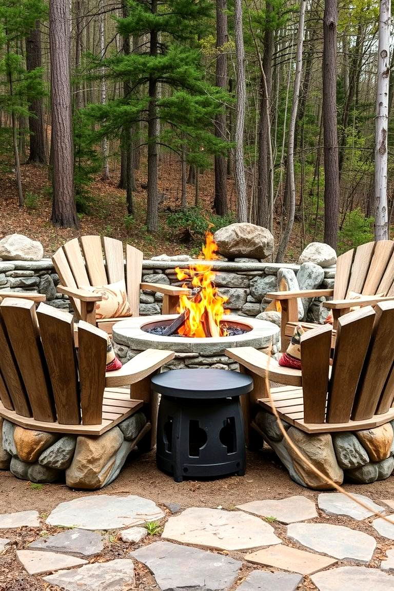 Rustic Stone Chairs for an Organic Look - 25 Fire Pit Chair Ideas