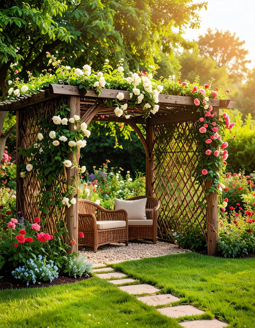 Rustic Wicker Trellis