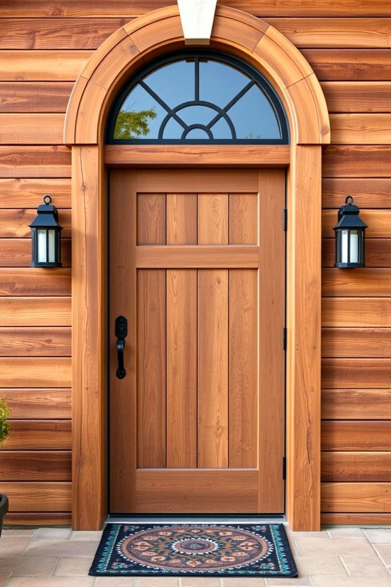 Rustic Wood Panels - 25 Front Door Decor Ideas