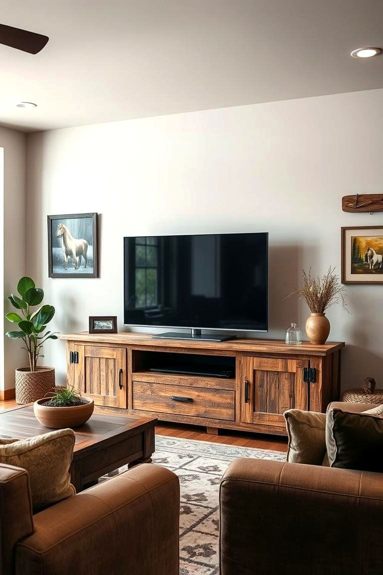 Rustic Wood TV Stand - 25 Tv Stand Ideas
