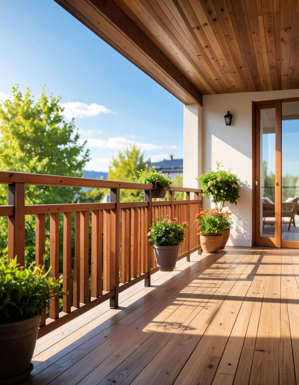 Rustic Wooden Balcony