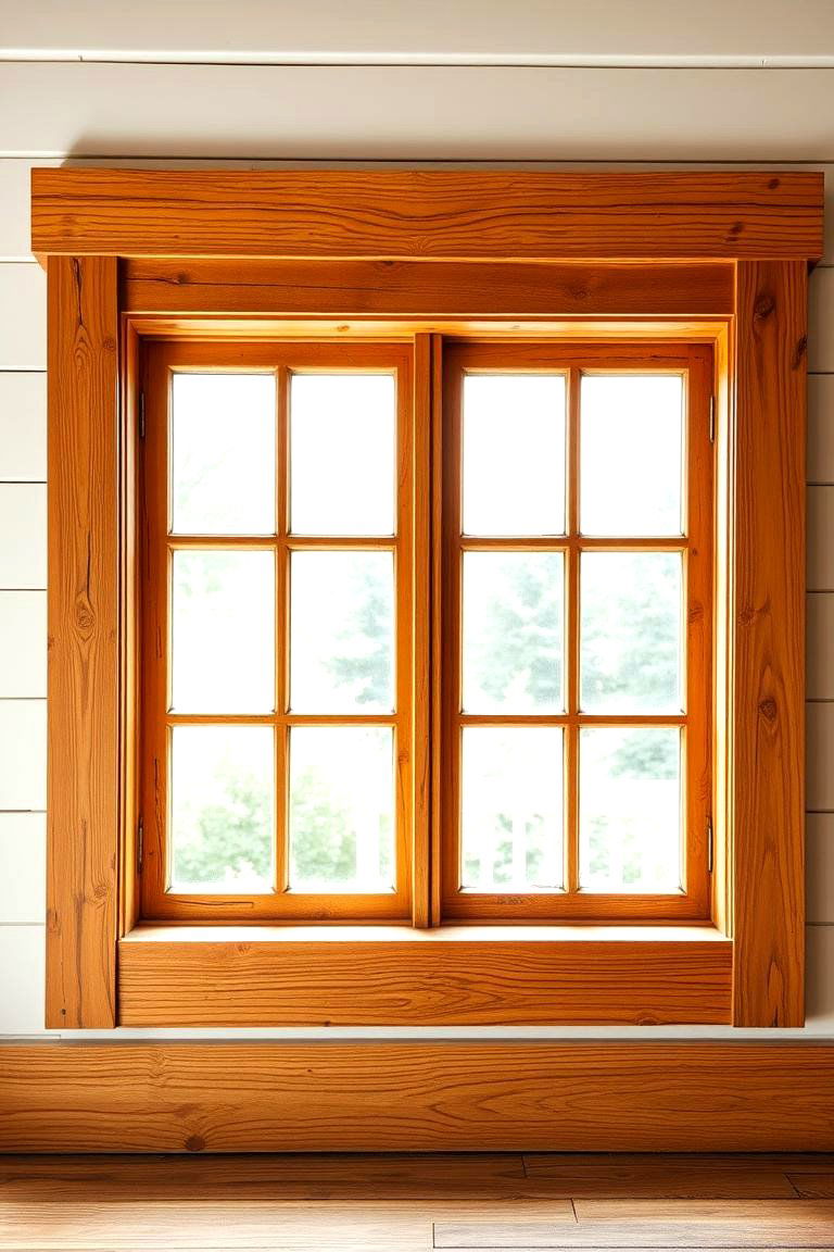 Rustic Wooden Window Trim - 25 Farmhouse Interior Window Trim Ideas