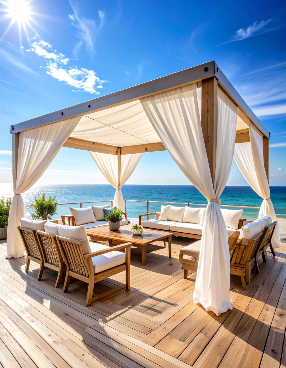 Sailcloth Awnings for a Beachy Vibe