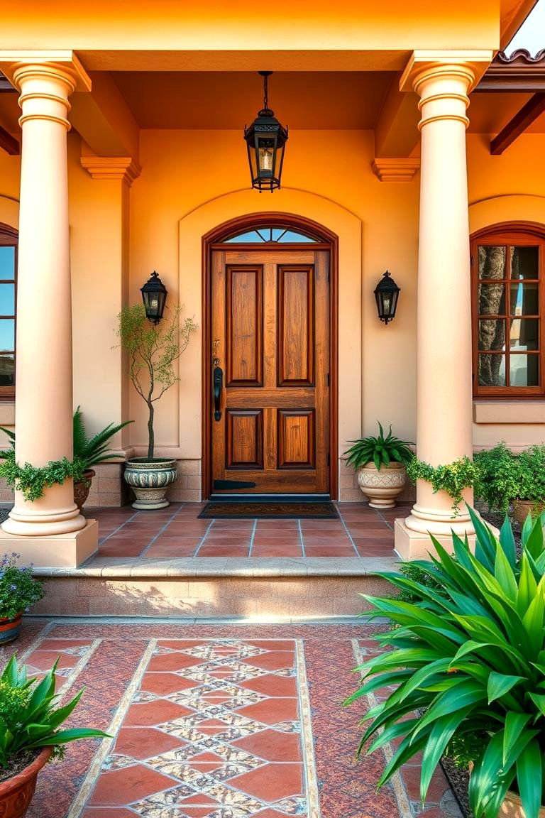 Saltillo Tiles for Mediterranean Inspired Elegance - 25 Front Porch Tile Ideas