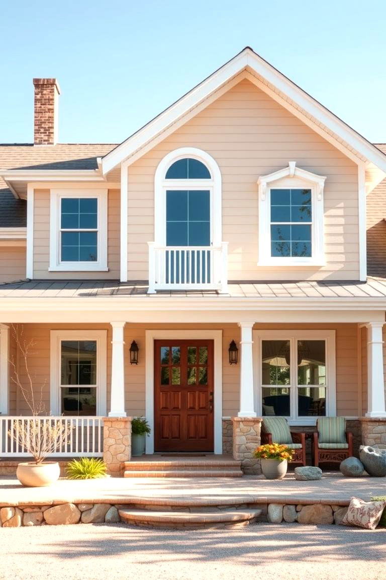 Sandy Beige for Beachy Warmth - 25 Lake House Exterior Colors Ideas