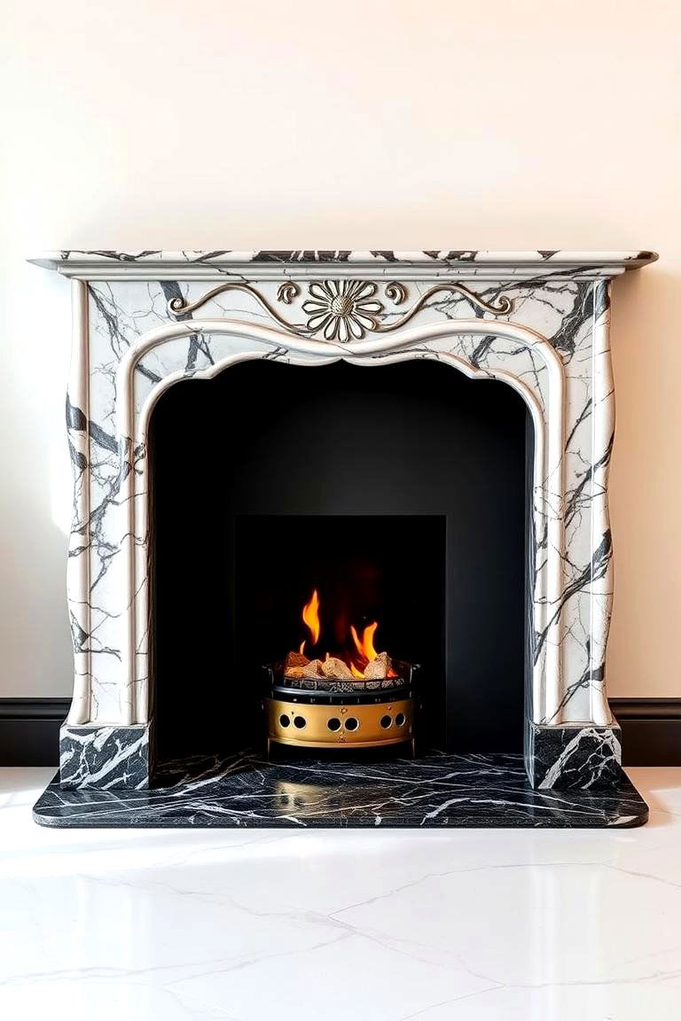 Scalloped Edge Marble Fireplace - 25 Marble Fireplace Ideas