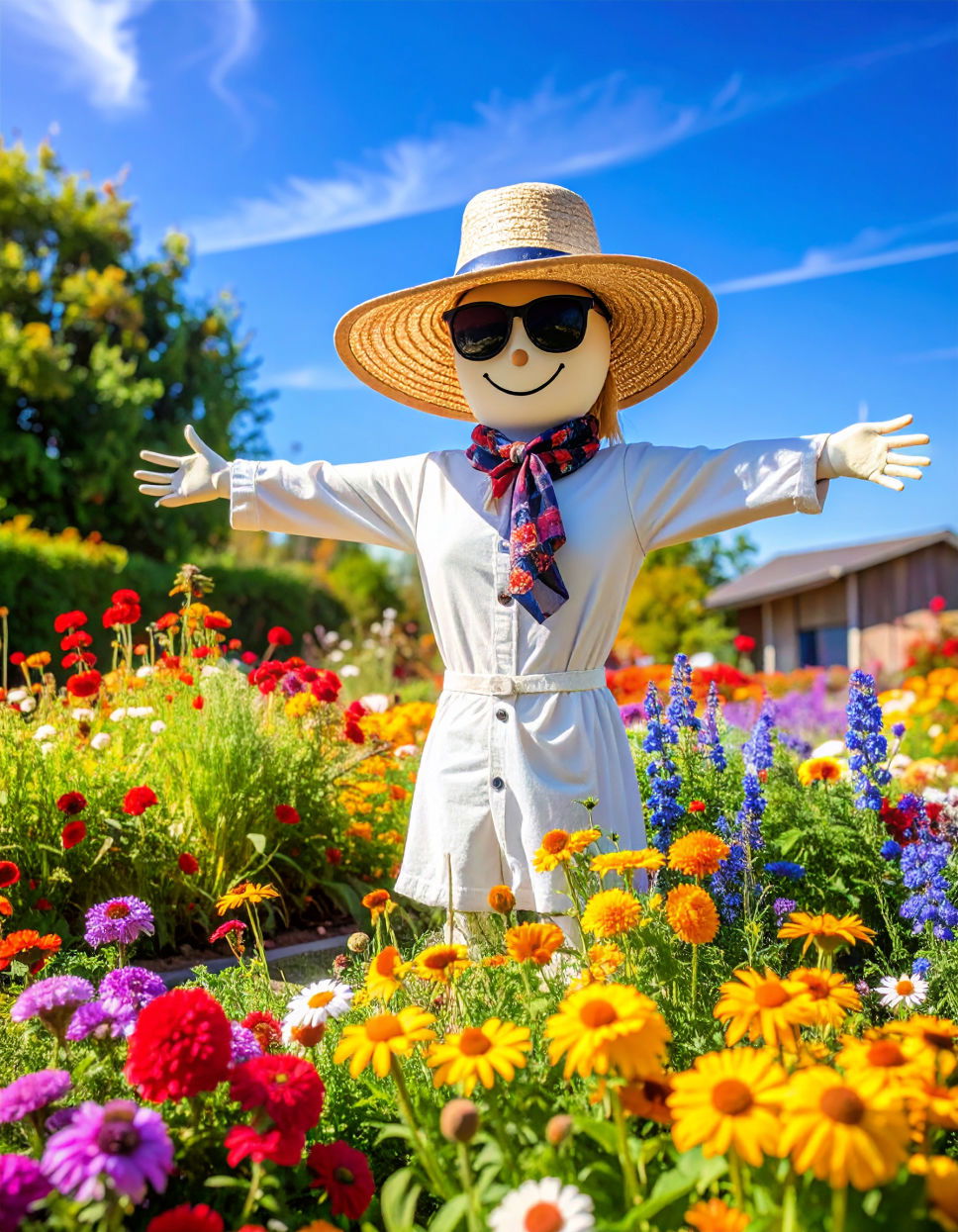 Scarecrow with Hat and Sunglasses