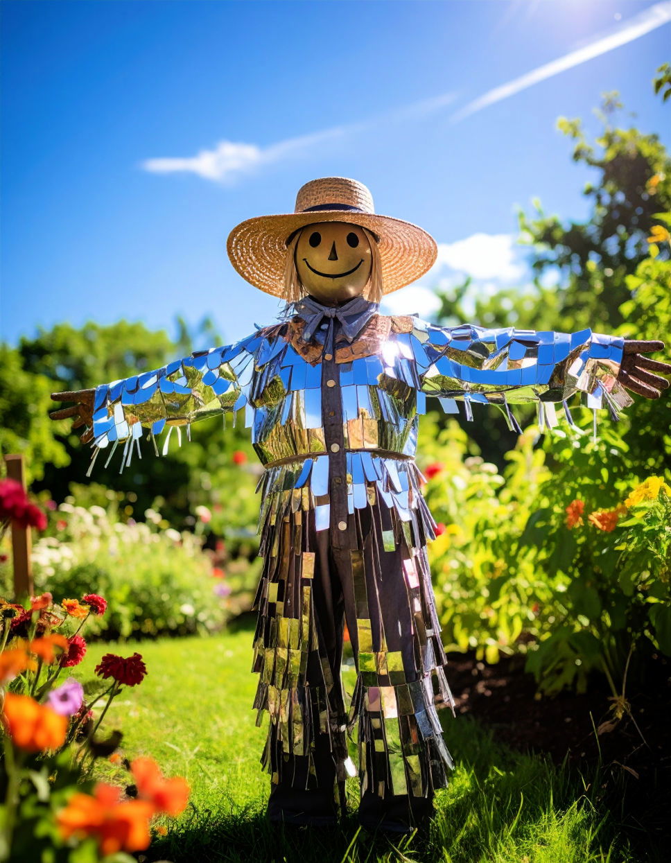 Scarecrow with Reflective Elements