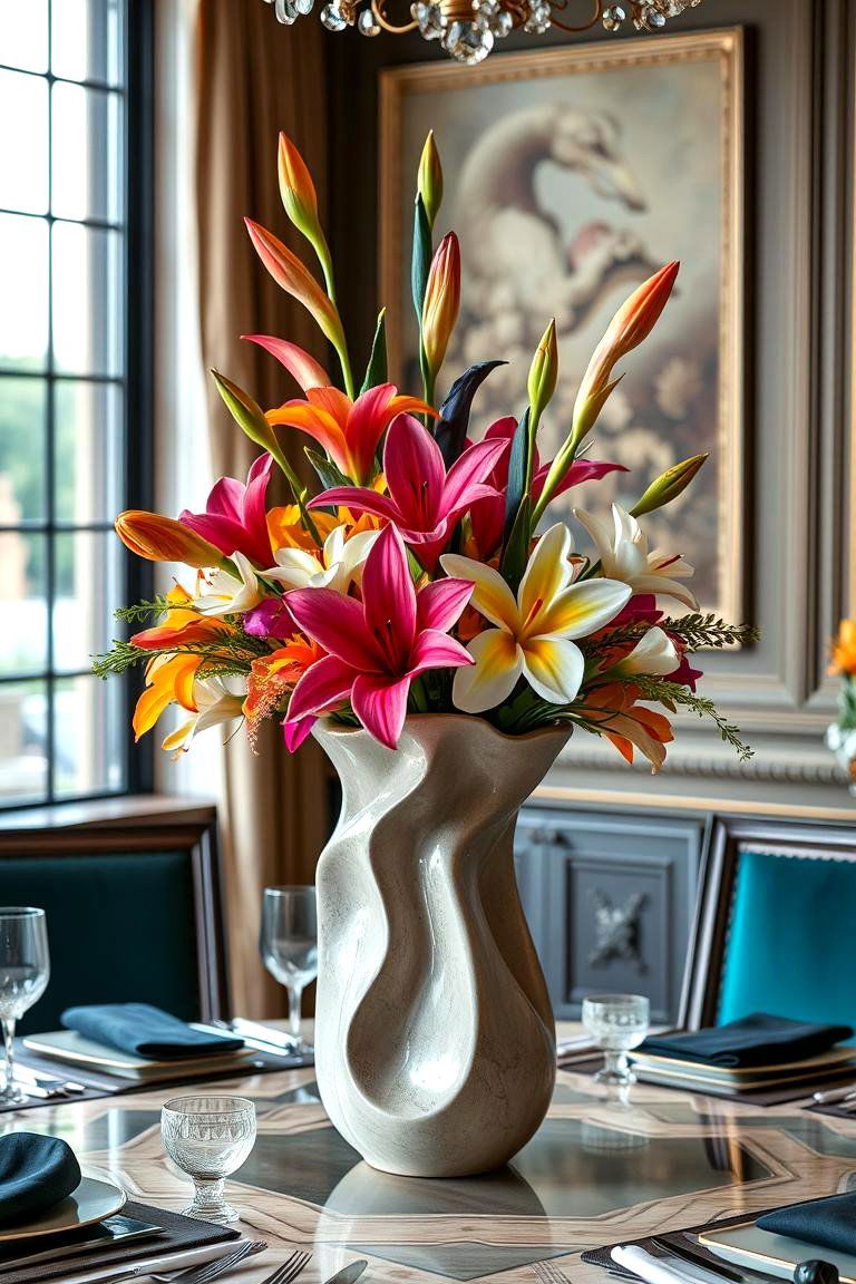 Sculptural Centerpieces for Visual Interest - 25 Luxury Dining Room Ideas