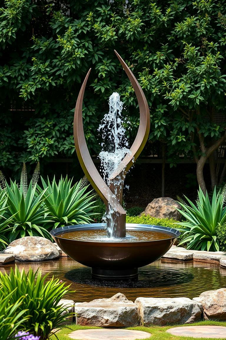 Sculptural Fountains - 25 Garden Art Ideas