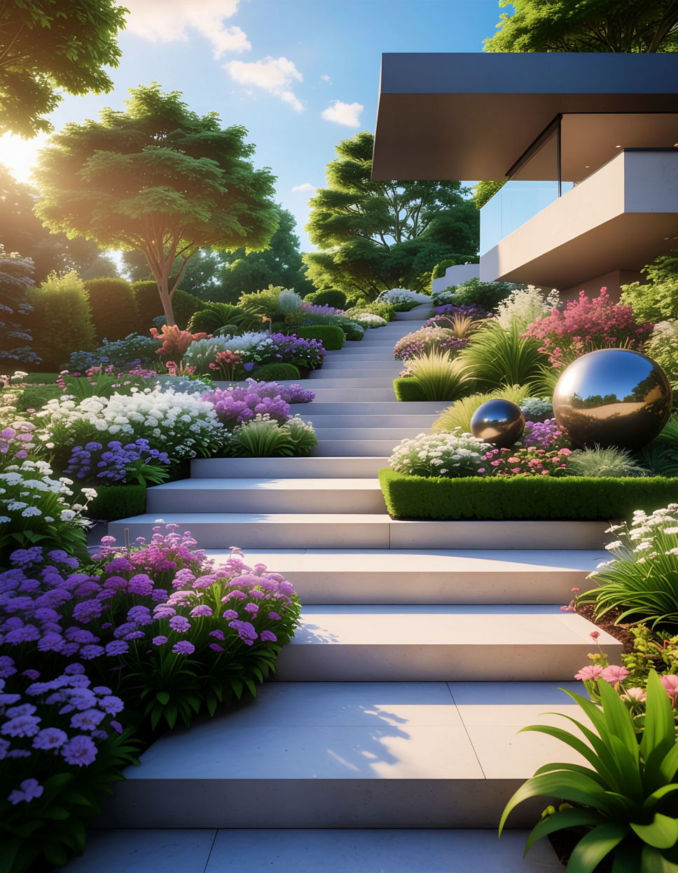 Sculptural Tiered Garden Design Tiered Garden Ideas
