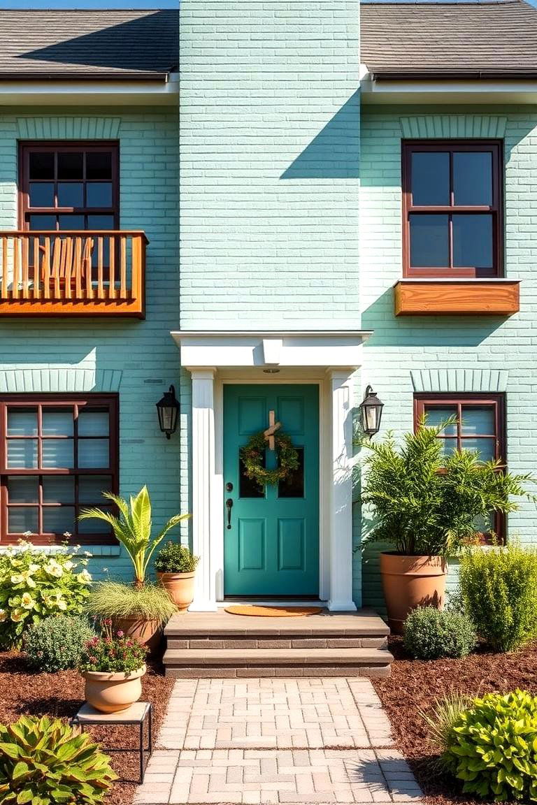 Seafoam Green for a Cool Refreshing Vibe - 25 Green Brick Exterior Home Ideas