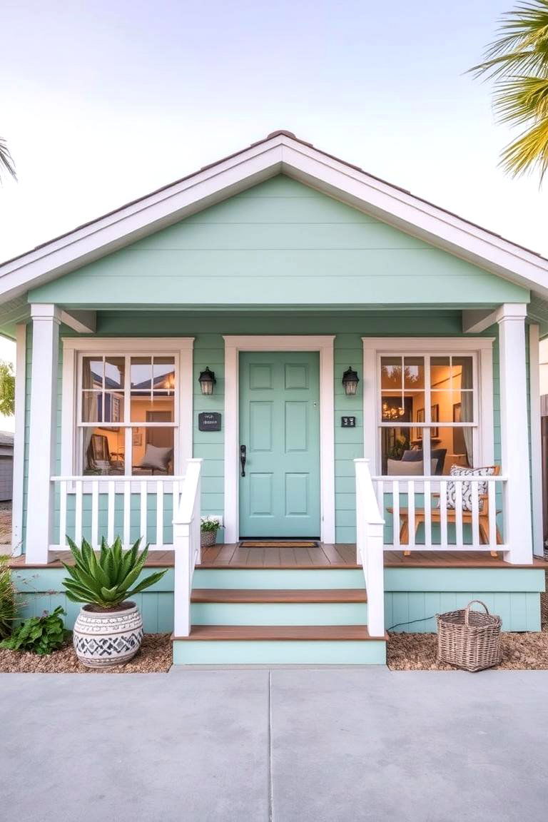 Seafoam Green for a Light Coastal Feel - 25 Green Exterior House Paint Ideas