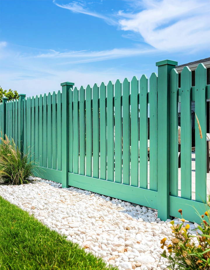 Seafoam Green for a Soft Coastal Look Vinyl Fence Colors