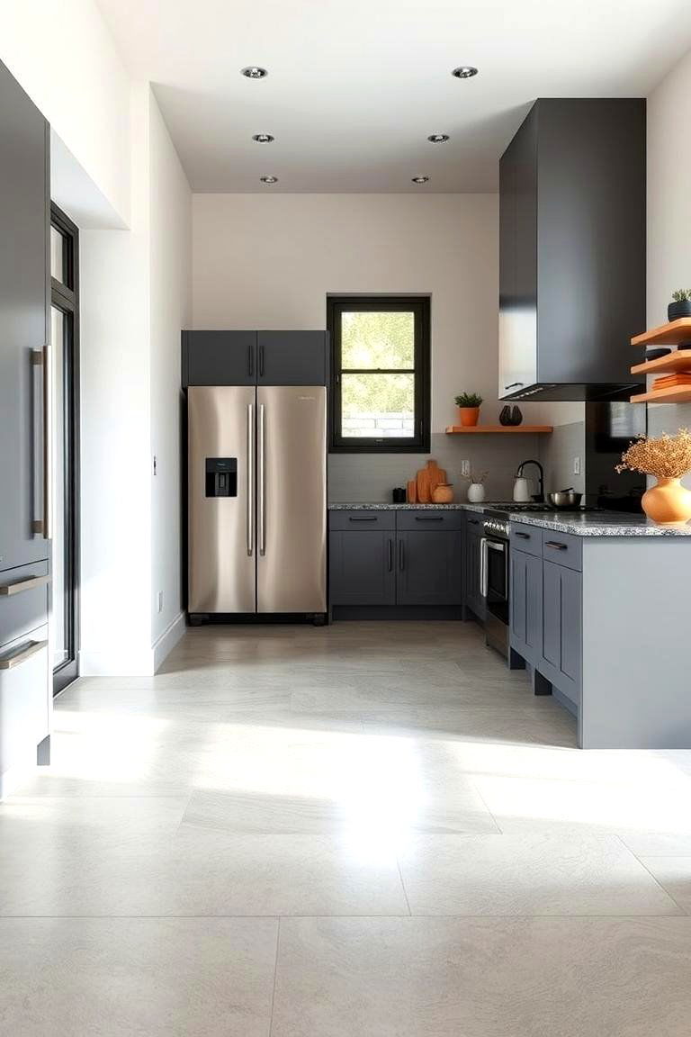 Seamless Flooring - 25 Townhouse Kitchen Ideas