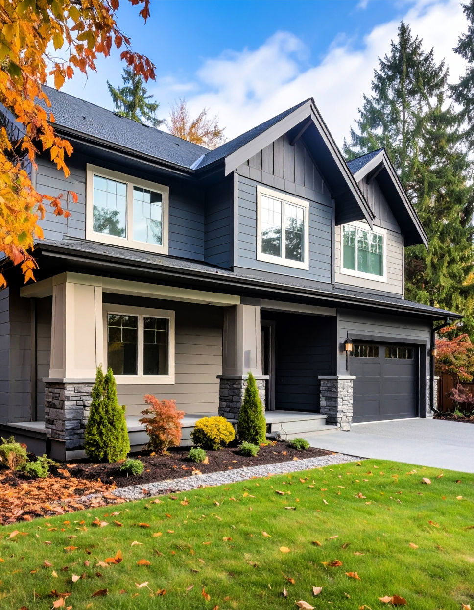 Seamless Horizontal Transition Siding Two tone Siding Designs