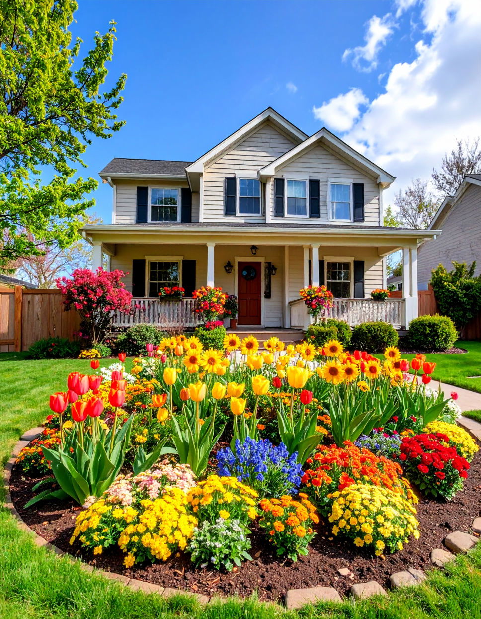 Seasonal Flower Bed with Year Round Appeal
