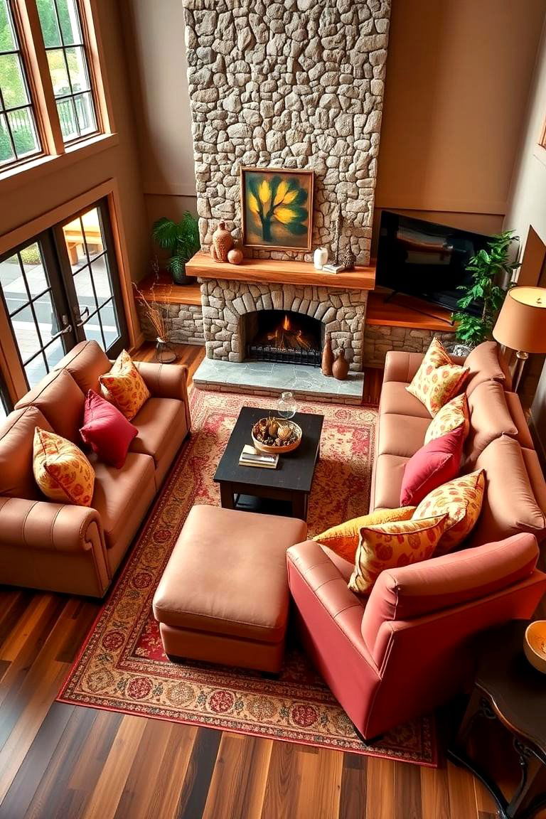 Sectional Sofa for Maximum Comfort - 25 Fireplace Seating Ideas