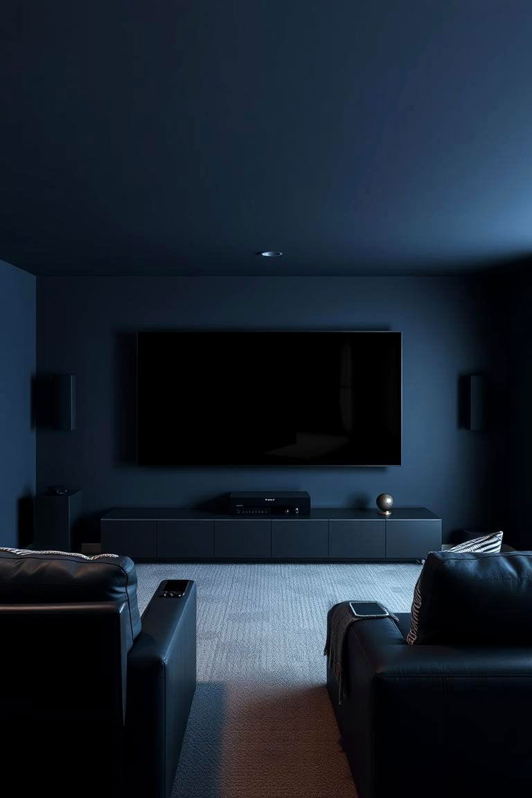 Select Dark Absorbing Wall Colors - 25 Media Room Ideas