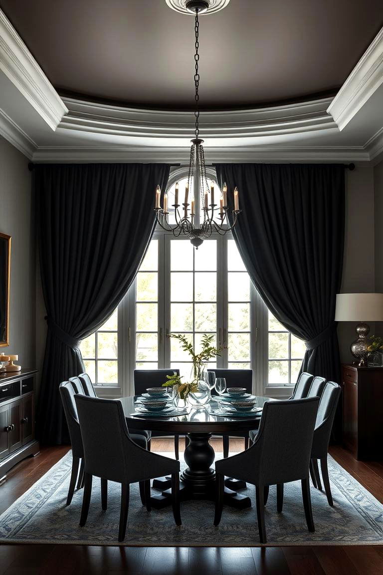 Select Masculine Drapery for Window Treatments - 25 masculine dining room ideas