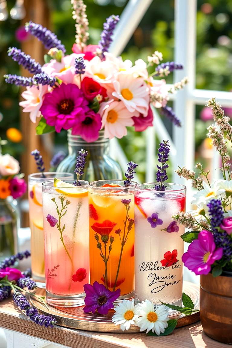 Set Up a Floral Drink Station - 25 Garden Party Ideas