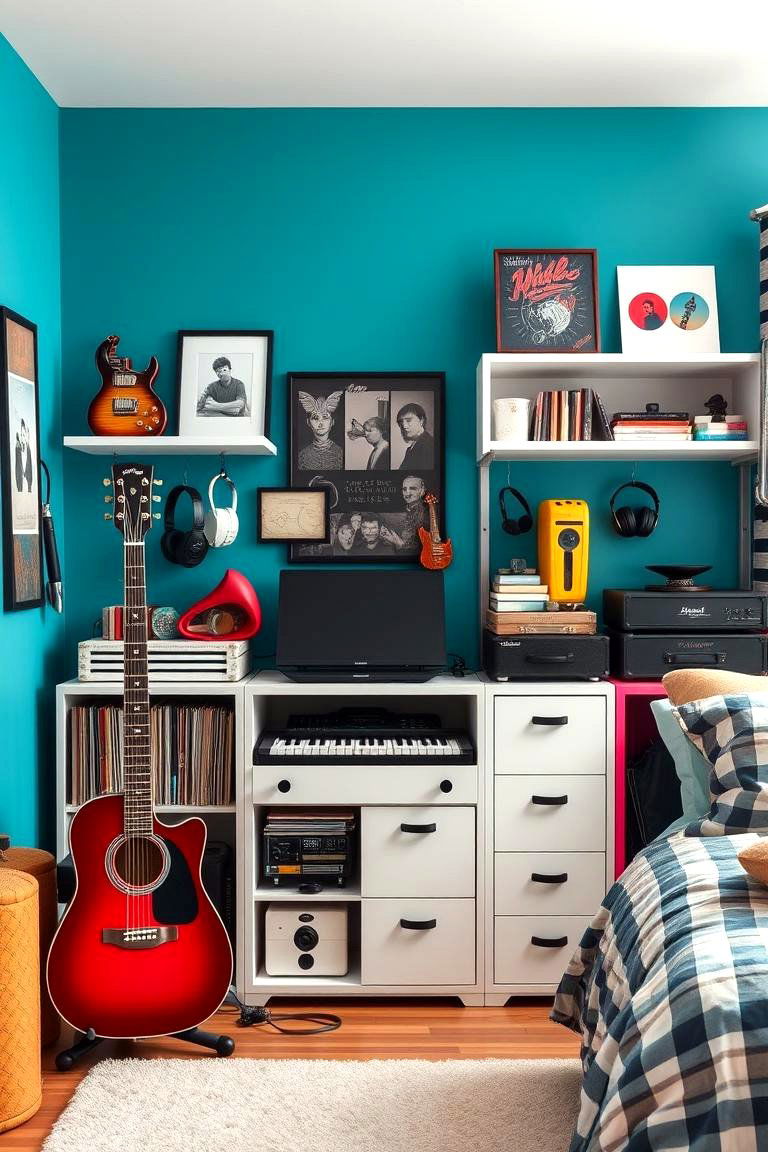 Set Up a Music Zone - 25 Tween Bedroom Ideas
