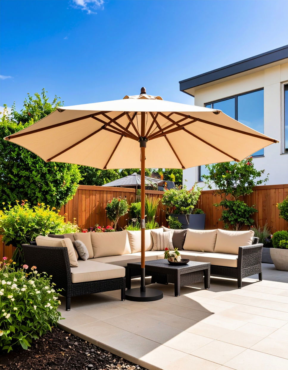 Shade Patio With Large Umbrellas