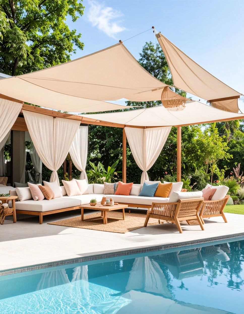 Shade Sails for Modern Geometric Appeal