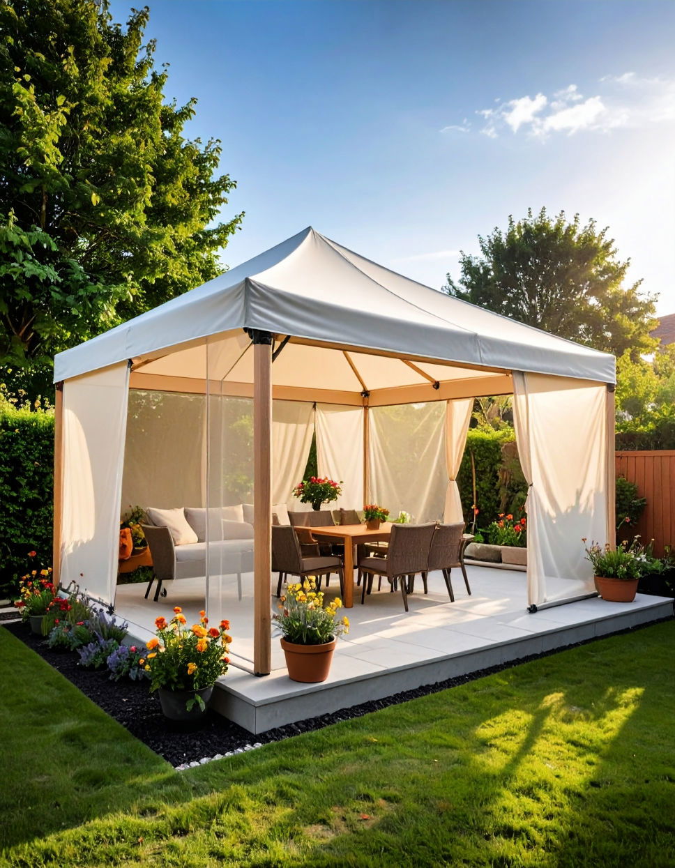 Shade Tent With Mesh Panels