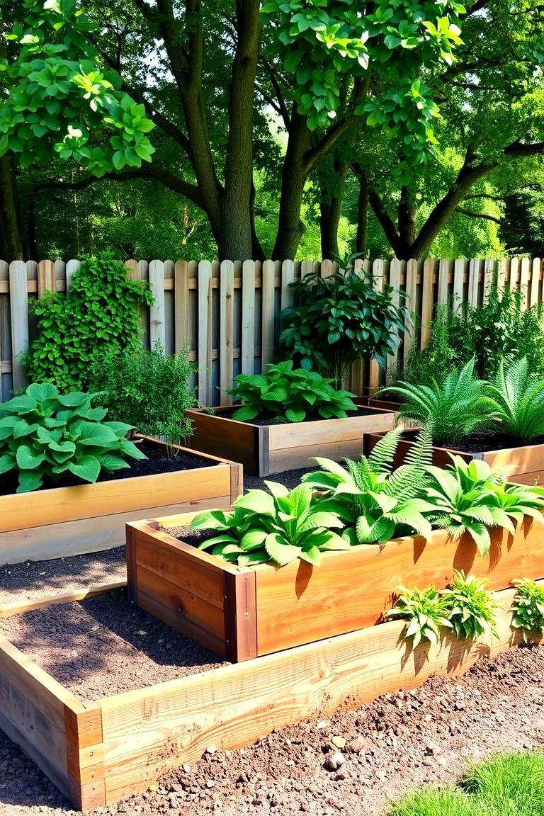 Shade Tolerant Beds Under Trees or Structures - 25 Raised Garden Bed Along Fence Ideas