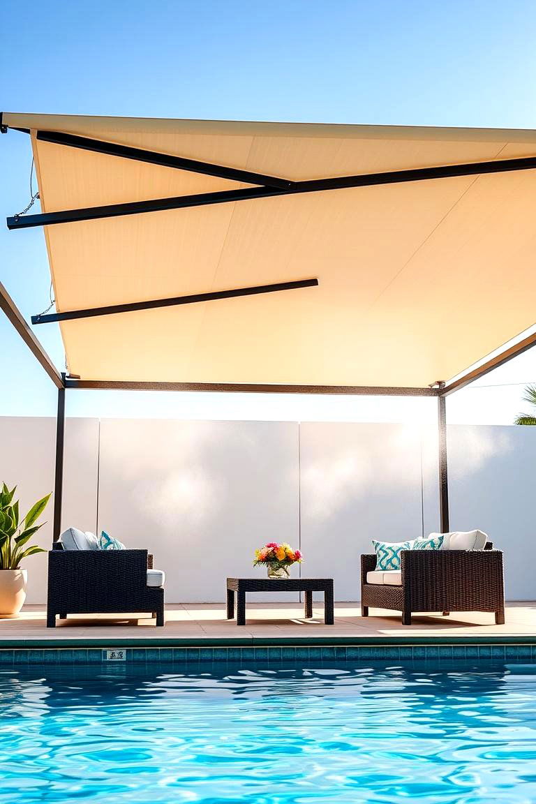 Shade with Misters for Cooling Comfort - 25 Pool Shade Ideas