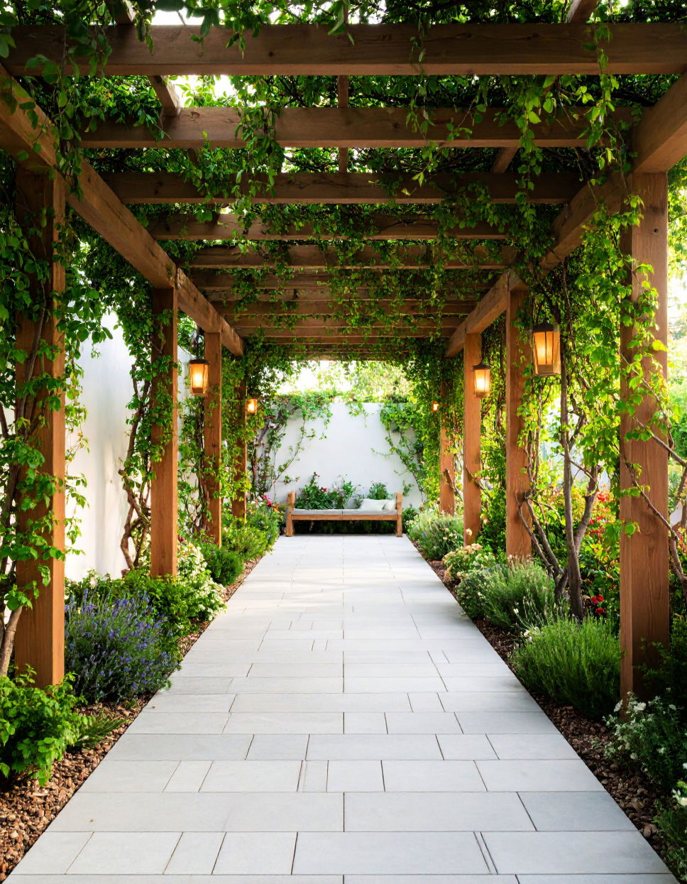 Shaded Pathway With Overhanging Plants