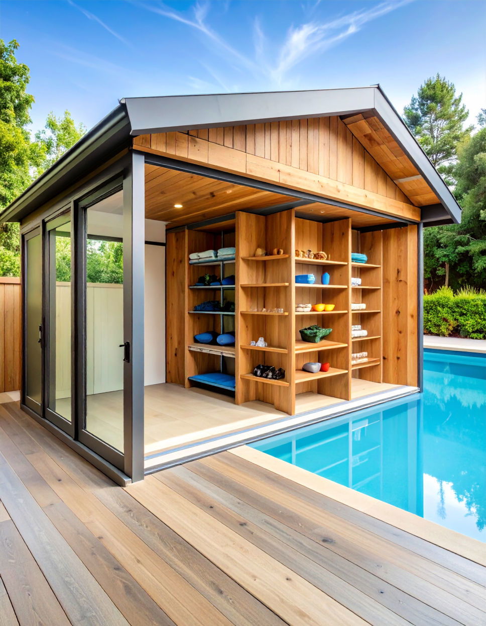 Shed Equipped with Built In Shelving