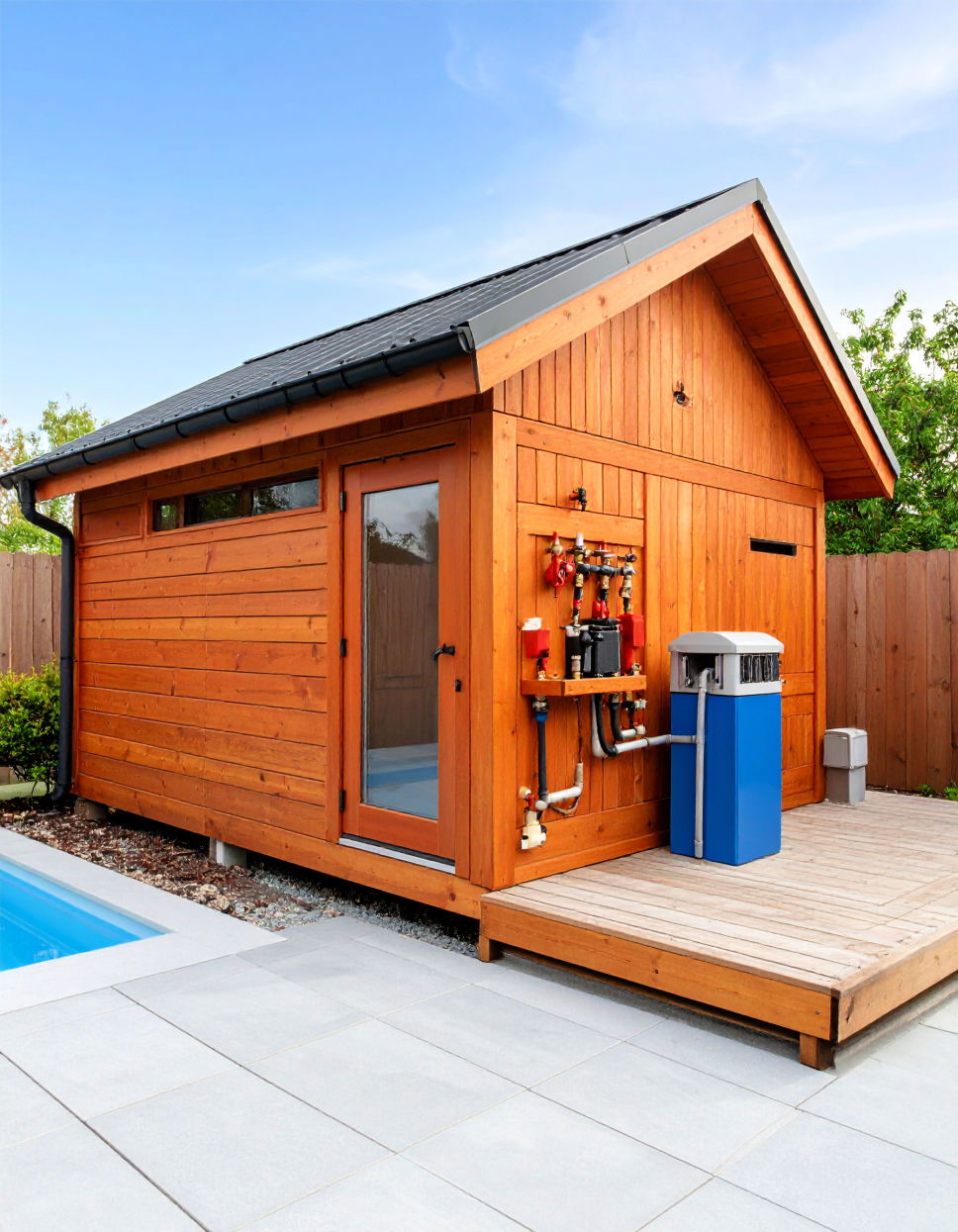 Shed with Integrated Pump System