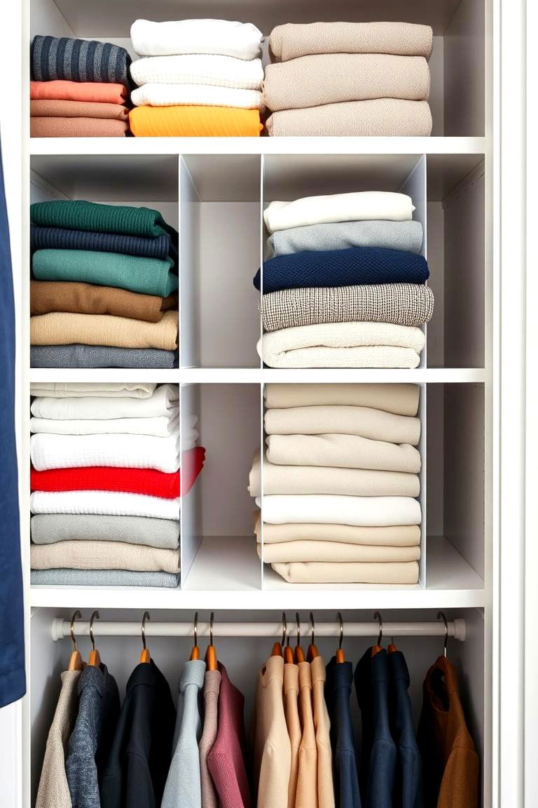 Shelf Dividers for Neat Organization - 25 Closet Shelving Ideas
