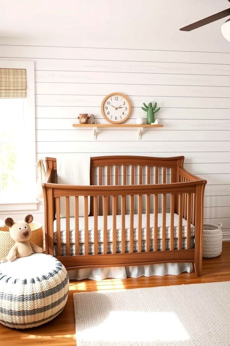 Shiplap Walls for a Rustic Touch - 25 Farmhouse Nursery Ideas