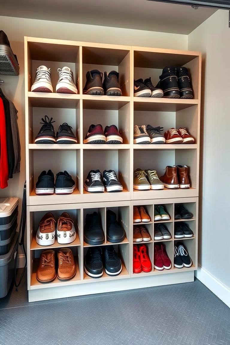 Shoe Cubbies - 25 Garage Shoe Storage Ideas