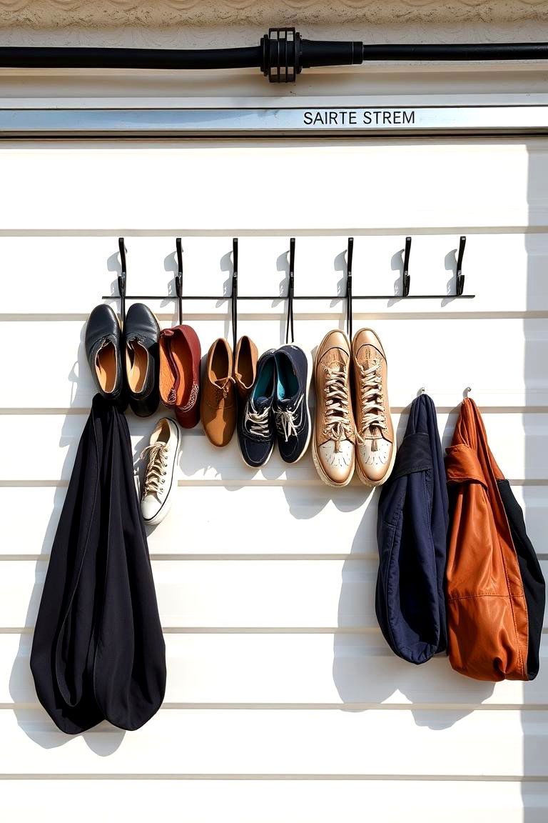 Shoe Hooks on the Back of the Door - 25 Garage Shoe Storage Ideas