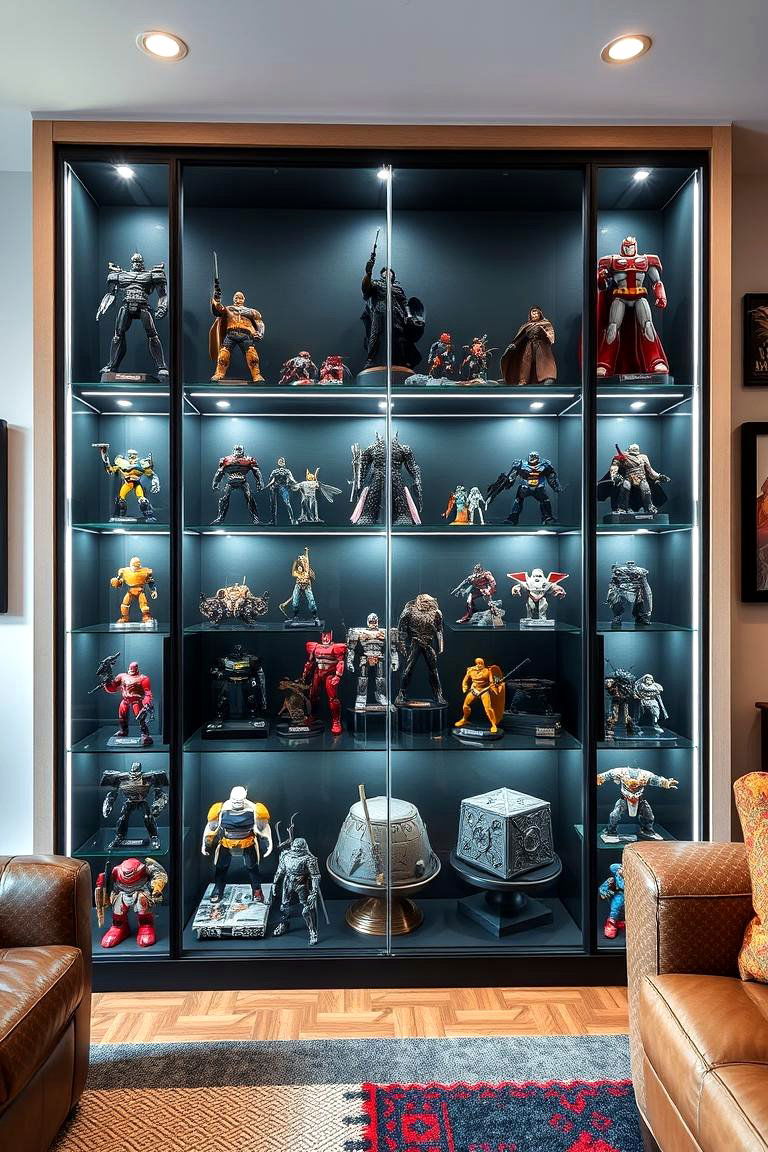 Showcase for Collectibles - 25 Luxury Man Cave Ideas