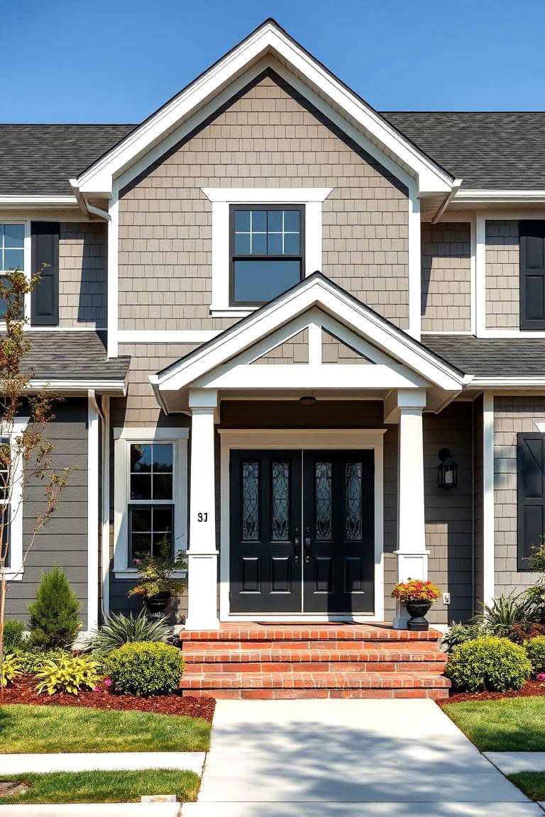 Side and Front Contrast Two Tone Siding - 25 Two-tone Siding Designs