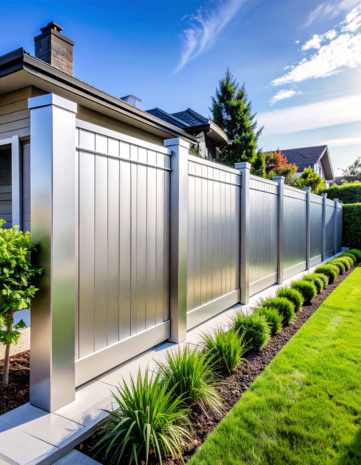 Silver for a Modern Metallic Touch Vinyl Fence Colors